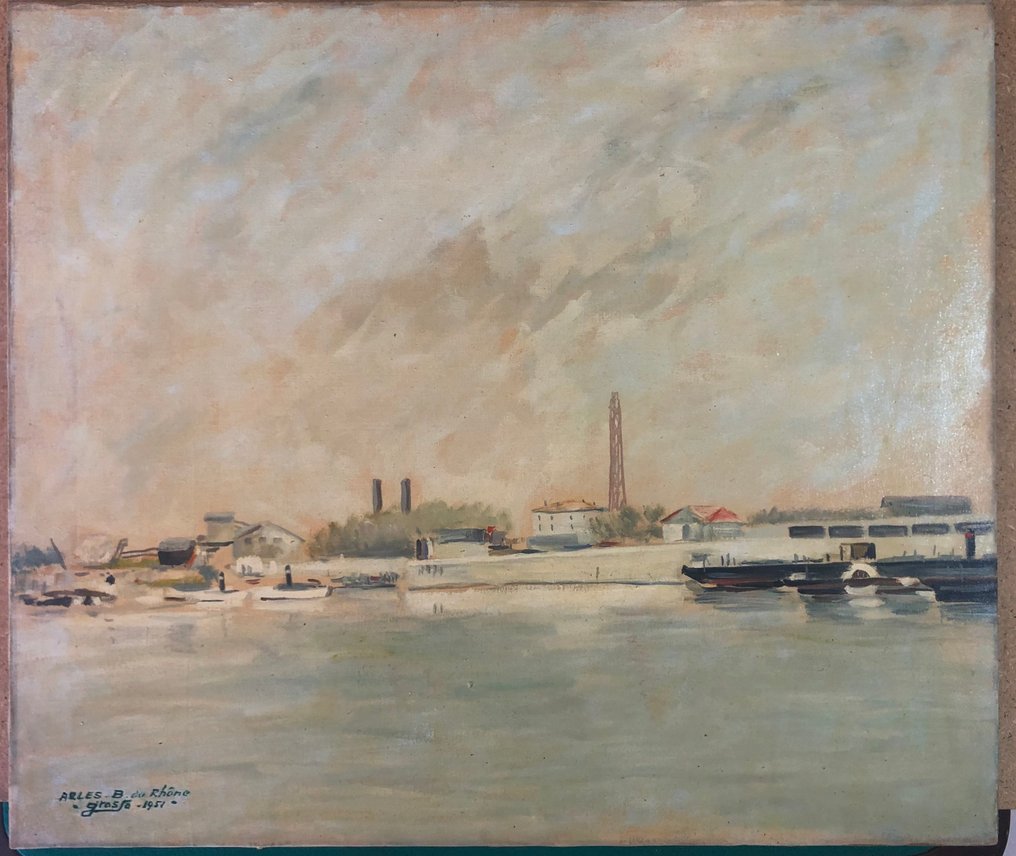 Candido Grosso (1904–1975) - Paesaggio di Arles - B. du Rhône #2.1