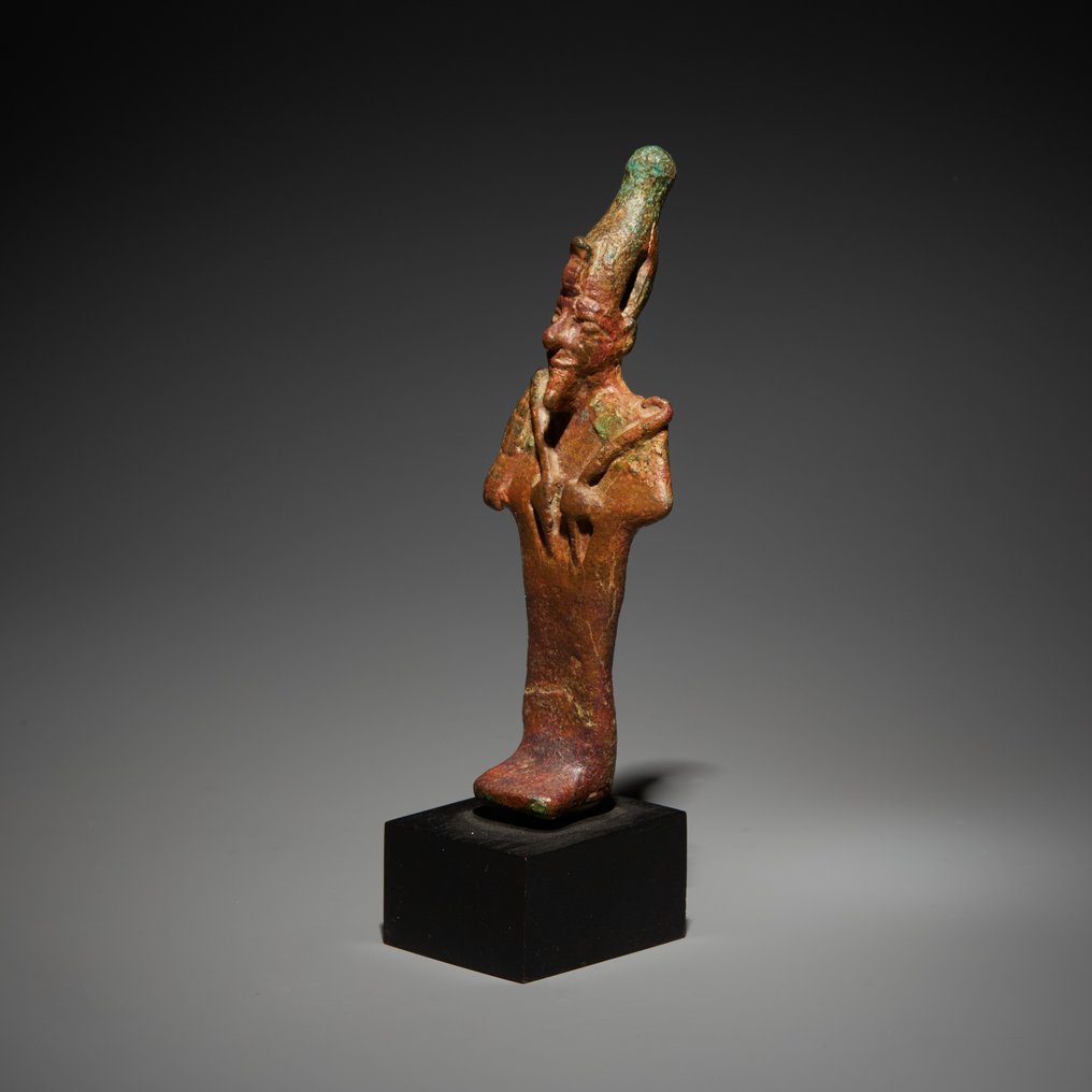 Muinainen Egypti Pronssi Osiris. Myöhäinen ajanjakso, 664 - 332 eKr. 10,3 cm korkeus. #2.1