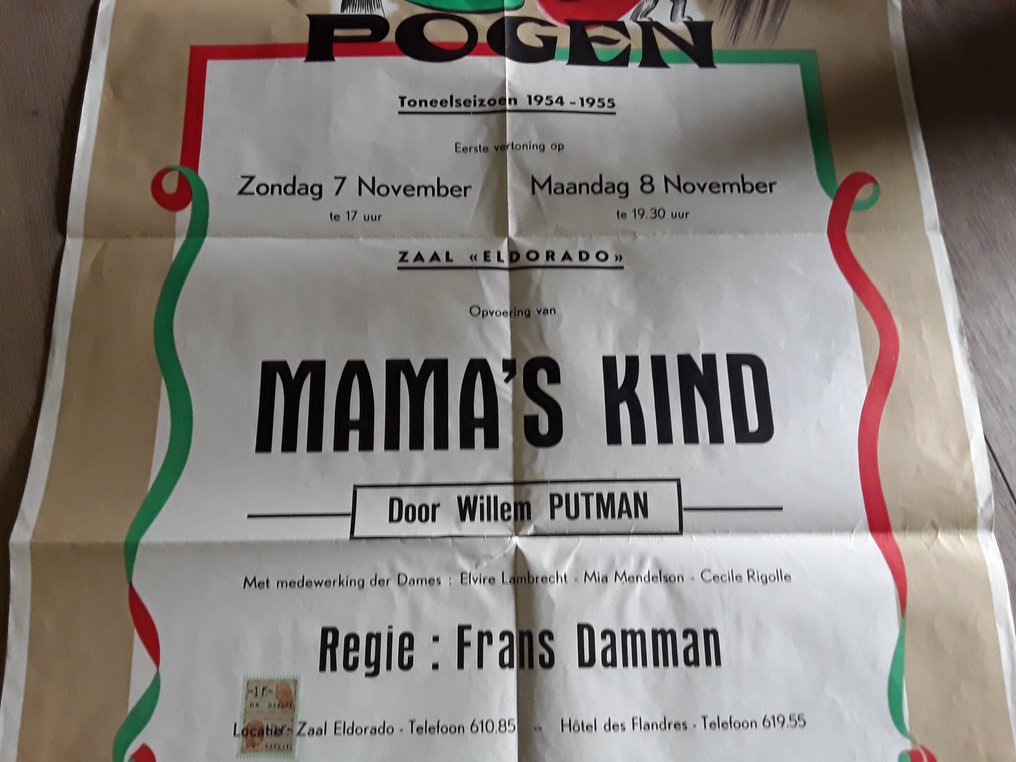 Drukkerij Felix Bohez - Drukkerij Felix Bohez - Toneel Poggen - Opvoering Mama's Kind Door Willem Putman - 1950er Jahre #1.3