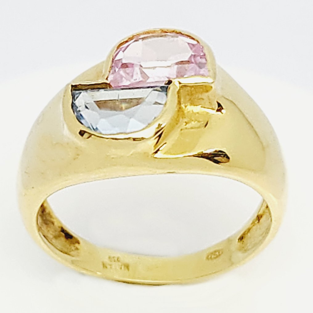 Bague - 18 carats Or jaune -  1.00ct. tw. Pierre précieuse synthétique #1.0