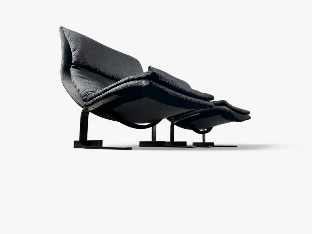 Saporiti - Giovanni Offredi - Lounge chair (2) - Onda - Steel and fabric #3.1