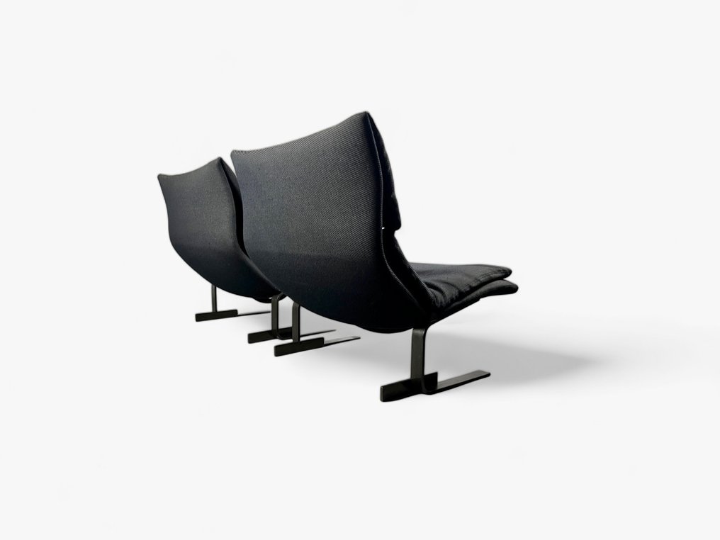 Saporiti - Giovanni Offredi - Lounge chair (2) - Onda - Steel and fabric #2.1