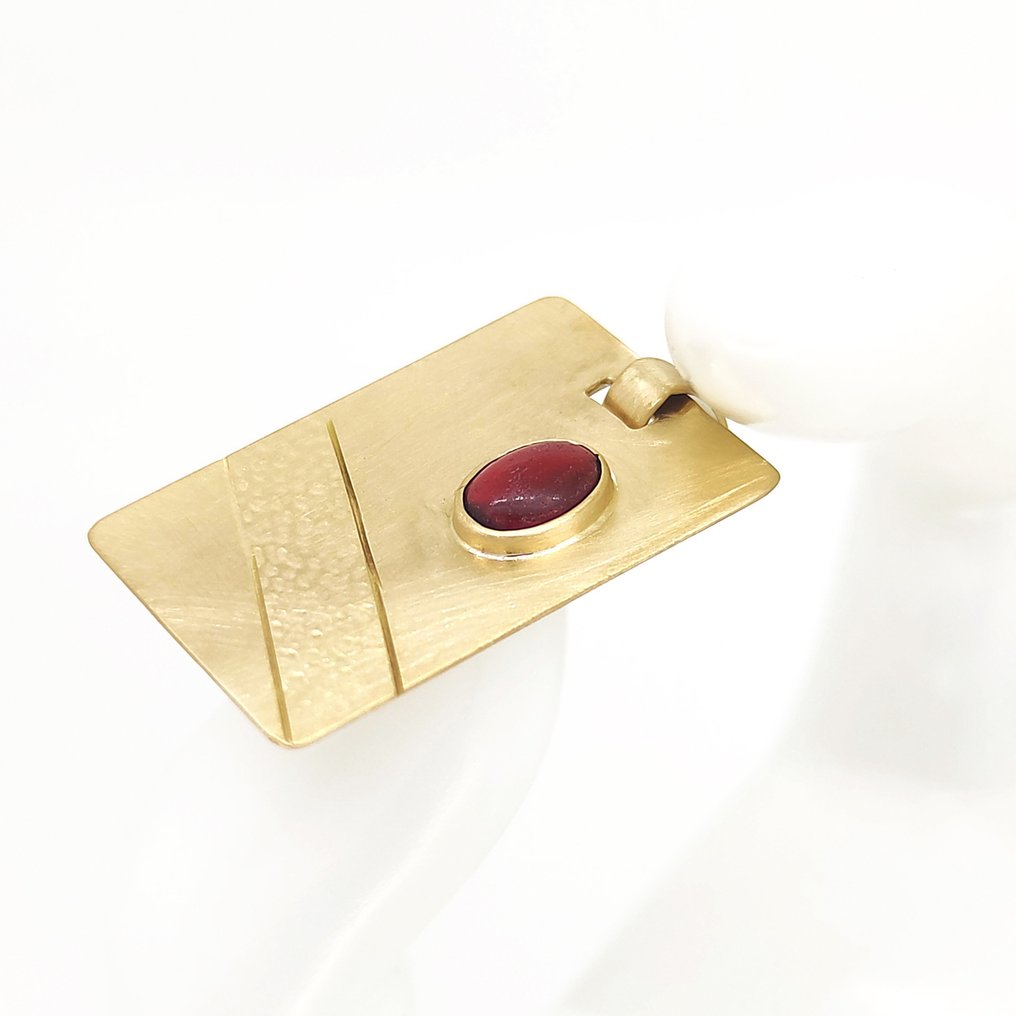 Pendant - 18 kt. Yellow gold -  0.63 tw. Ruby #2.1