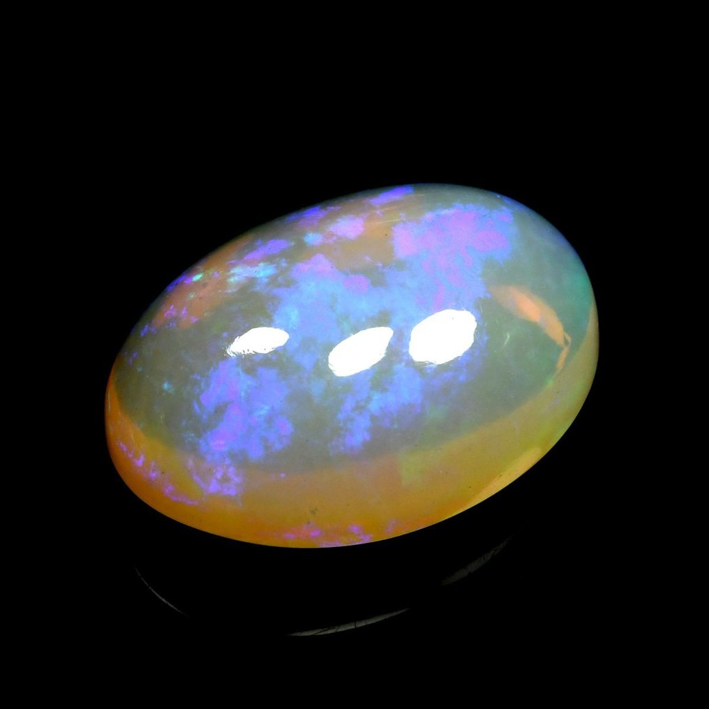 1 pcs Lichtoranje + kleurenspel (intens) Opaal - 6.75 ct #1.2