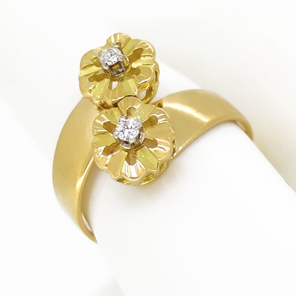 Anello - 18 carati Oro giallo -  0.06 tw. Diamante #1.2