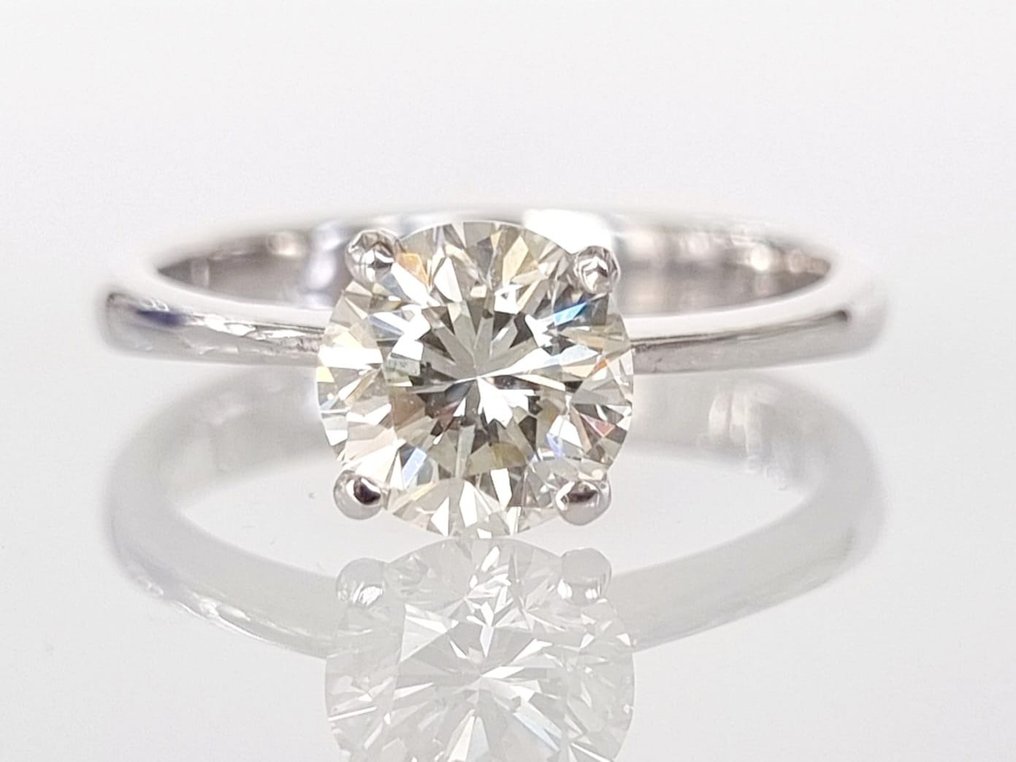Anel de noivado - 14 K Ouro branco -  1.26ct. tw. Diamante  (Natural) #3.2