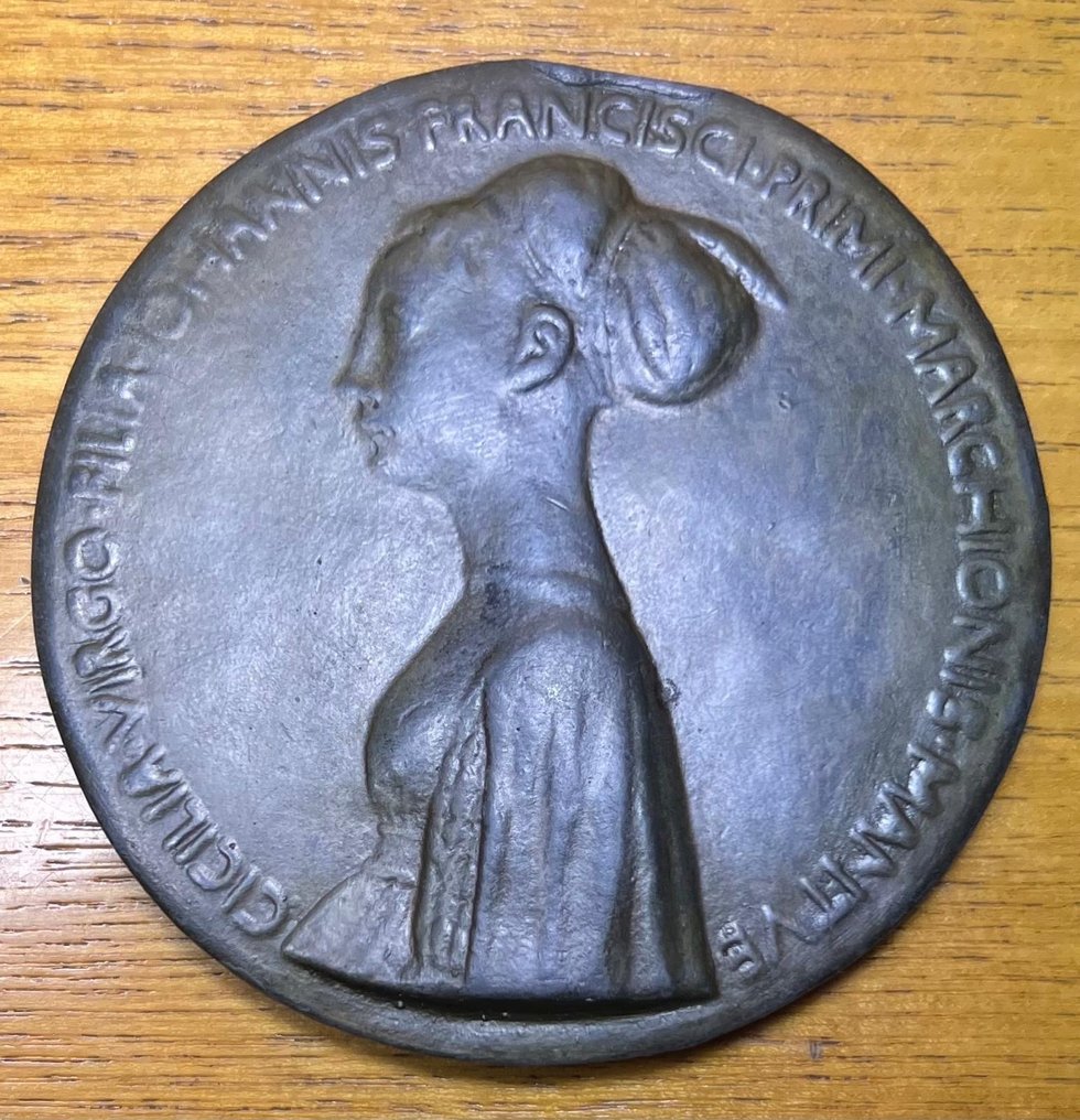 Italië. Bronzen medaille 1447 (postuum gegoten) Mantua Cecilia Gonzaga - Pisanello opus - Medaille  #1.1