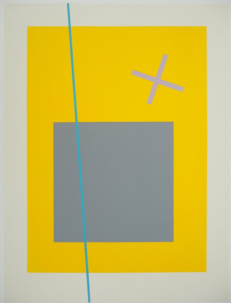 Jean Leppien (1910-1991) - Composition cinétique en jaune et gris #3.2