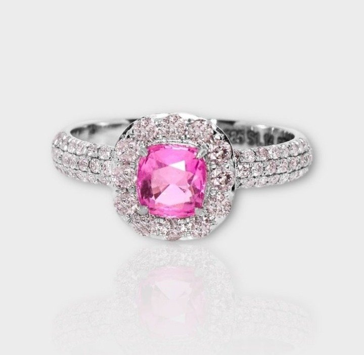 Δαχτυλίδι αρραβώνων - 14 καράτια Λευκός χρυσός - 1.81ct. tw. Ζαφείρι #1.0