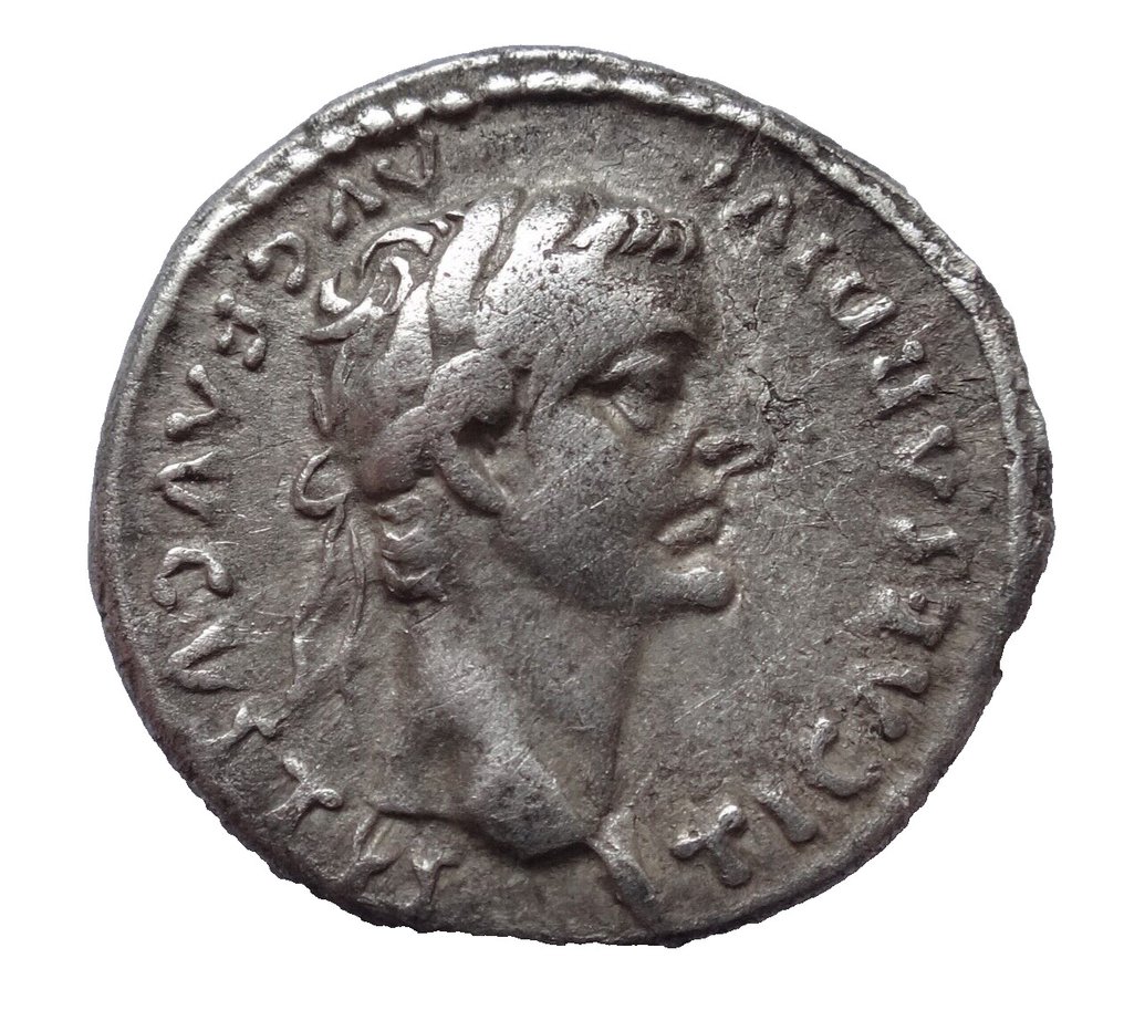 Império Romano. Tiberius. AD 14-37 "Tribute Penny" type AR. Denarius #1.1