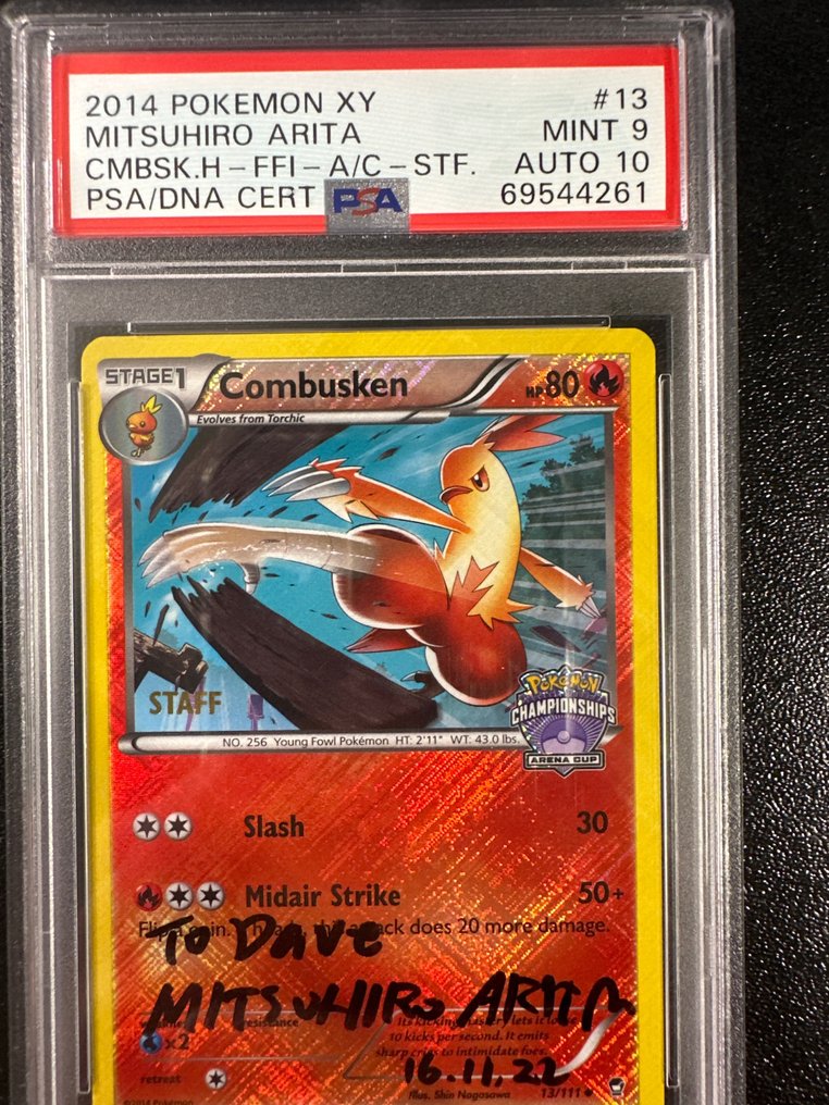 Pokémon - 1 Graded card - combusken signed Arita - auto 10 - PSA 9 #1.2
