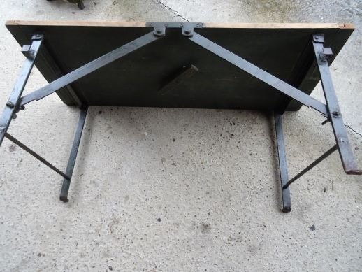 Vintage Foldable military camp Trestl Table - Table ambulante - Staal #2.1