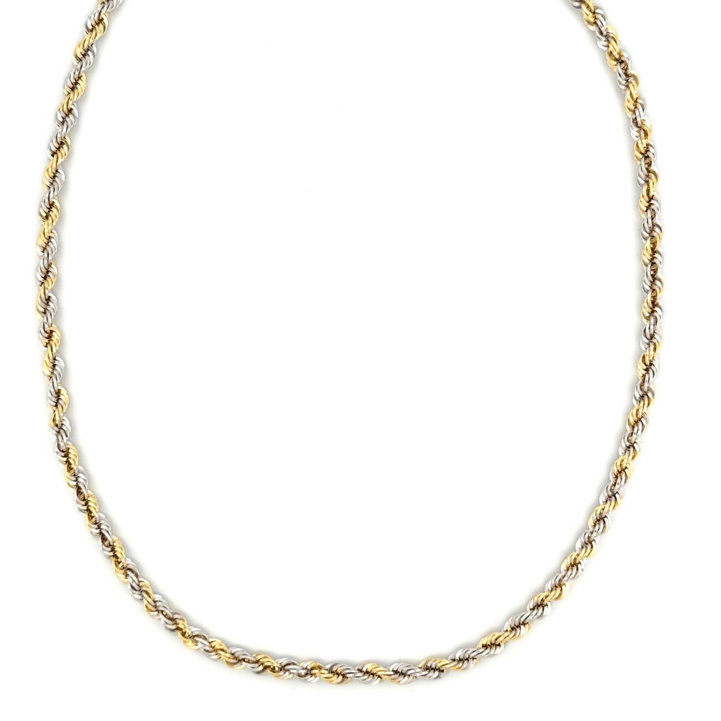 Collana Fune bicolore  - 4.5 gr - 45 cm - 18 Kt - Necklace - 18 kt. White gold, Yellow gold #1.1