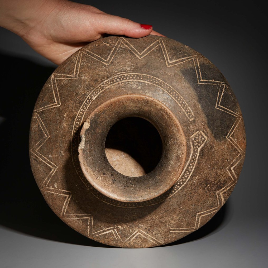 Azteco Terracotta Contenitore. 1200-1500 d.C. Diametro 23 centimetri. Licenza di importazione spagnola. #2.1