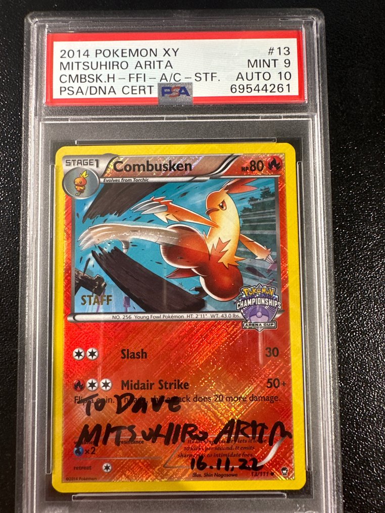 Pokémon - 1 Graded card - combusken signed Arita - auto 10 - PSA 9 #1.1