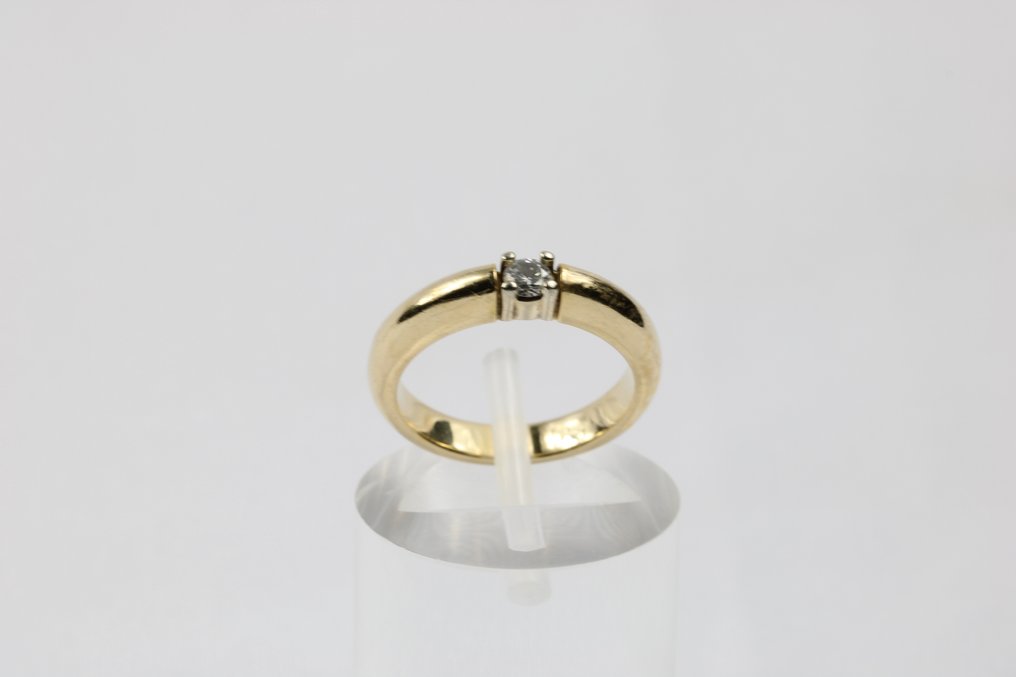 Δαχτυλίδι - 14 καράτια Κίτρινο χρυσό -  0.15 tw. Διαμάντι  (Φυσικό) #1.1