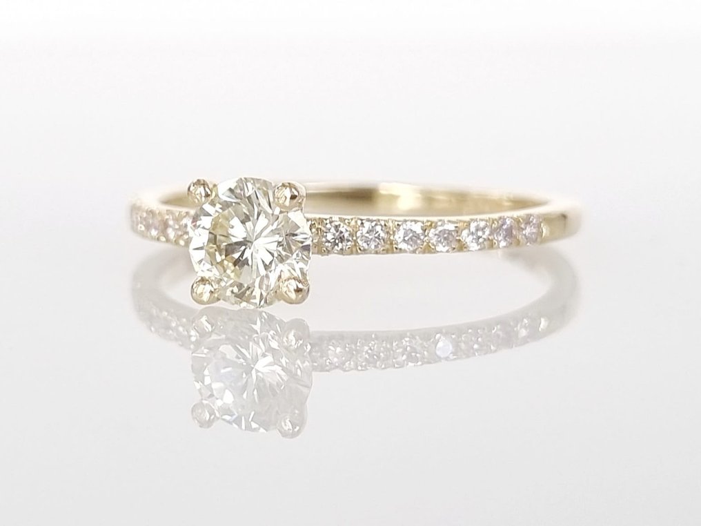 订婚戒指 - 14K包金 黄金 -  0.65ct. tw. 钻石  (天然) #3.1