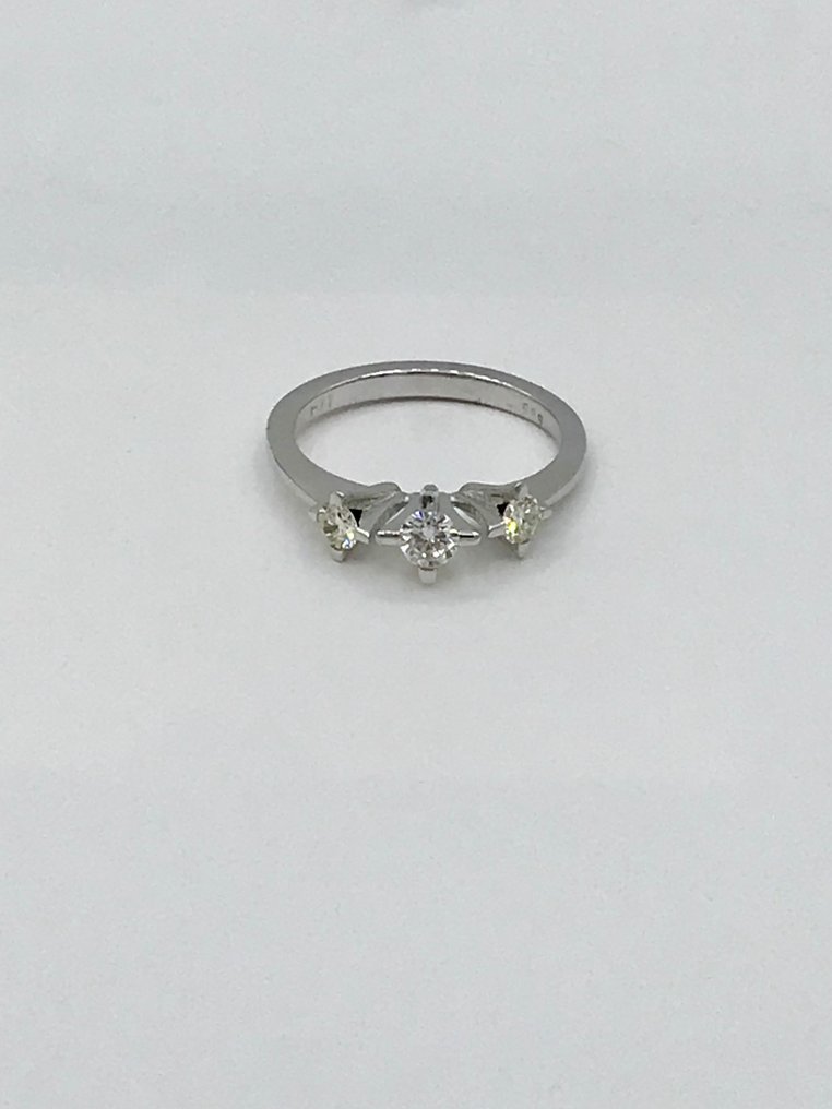 Pierścionek zaręczynowy - 14-karatowe Białe złoto -  0.48 tw. Diament  (Naturalny)  #1.2