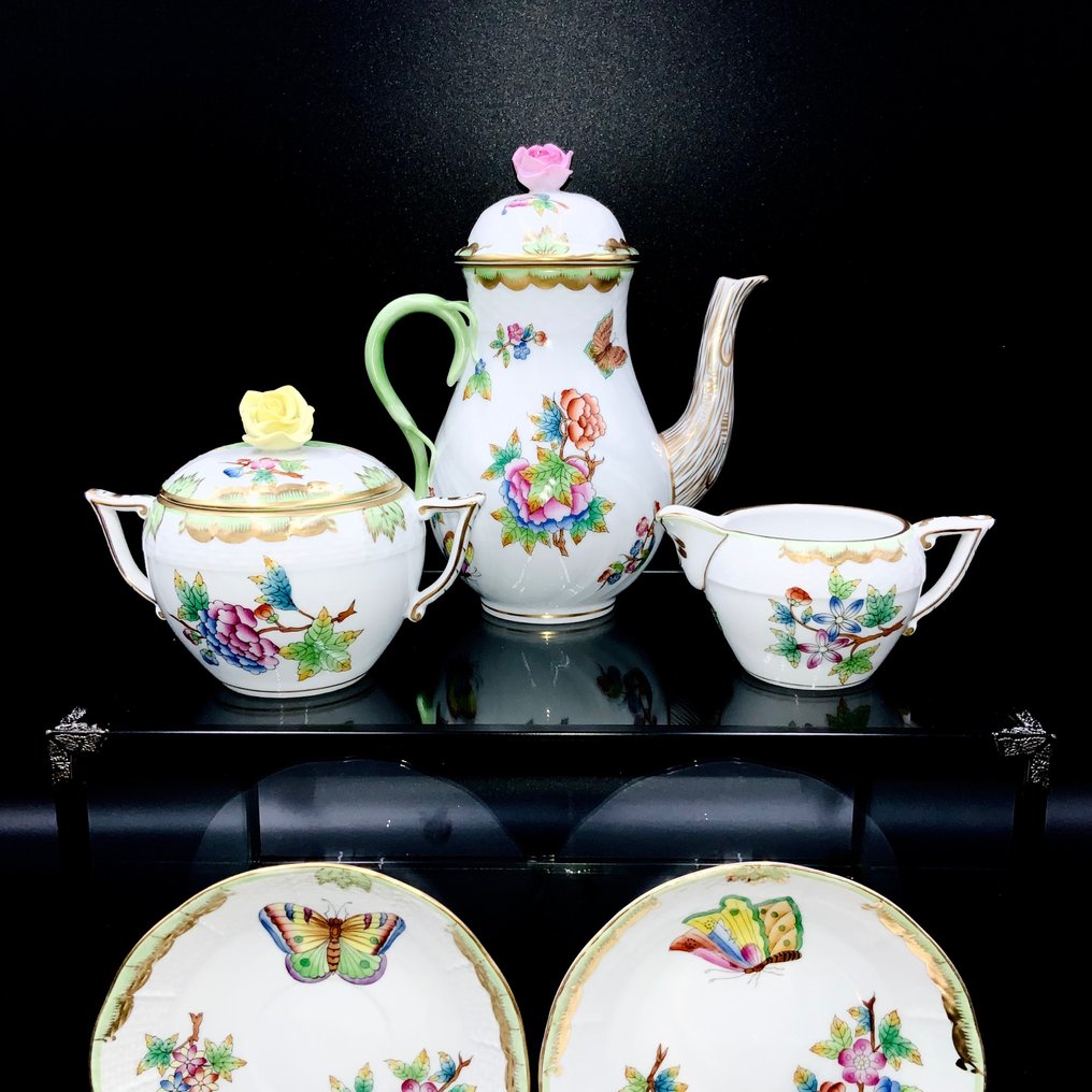 Herend - Exquisite Tête-à-tête Coffee Service (7 pcs) - "Queen Victoria" - Zestaw do kawy - Ręcznie malowana porcelana #2.1