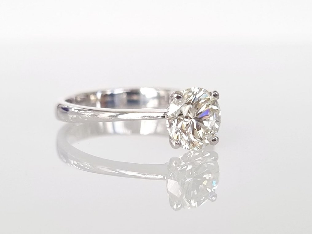 订婚戒指 - 14K包金 白金 -  1.26ct. tw. 钻石  (天然) #2.1