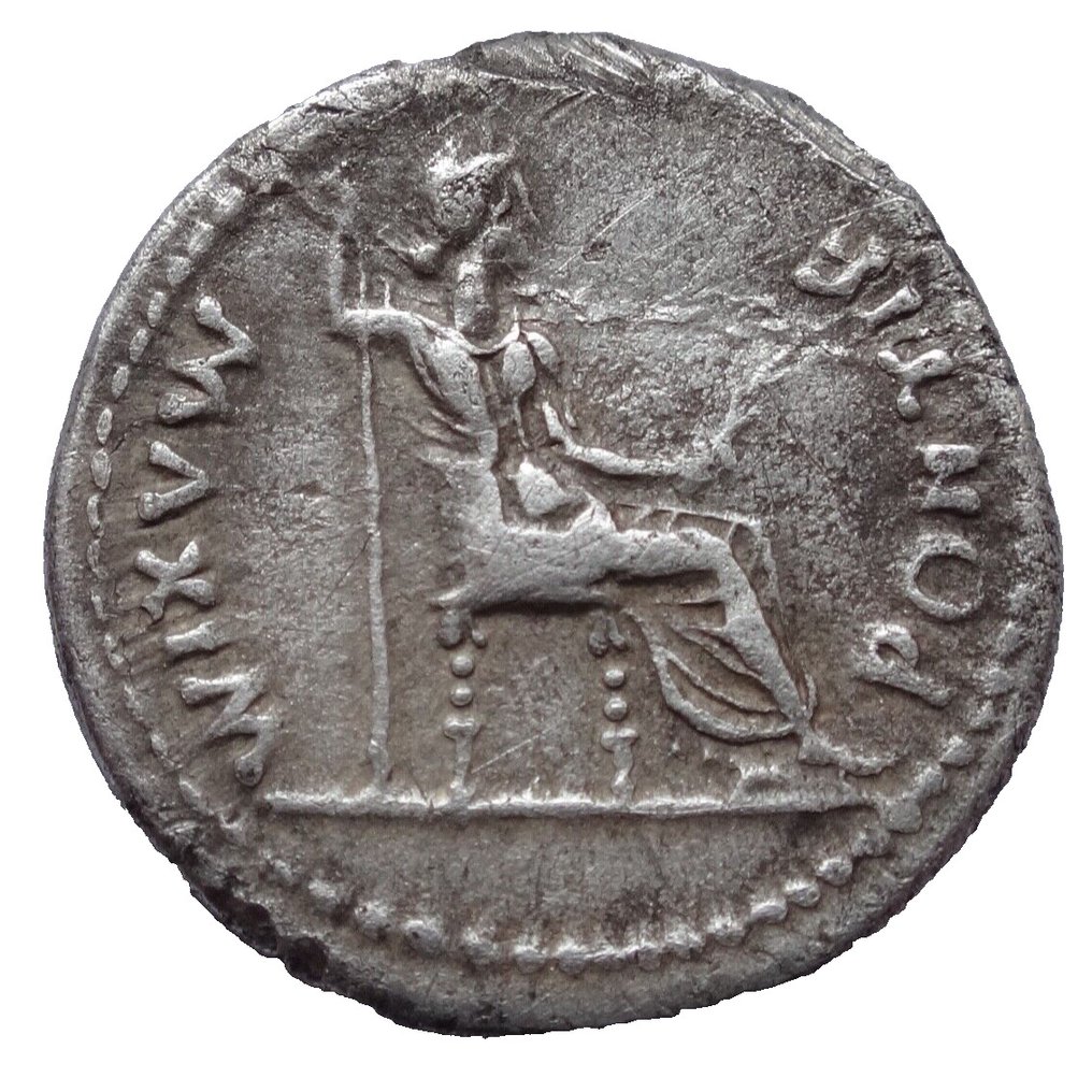 Empire romain. Tiberius. AD 14-37 "Tribute Penny" type AR. Denarius #1.2