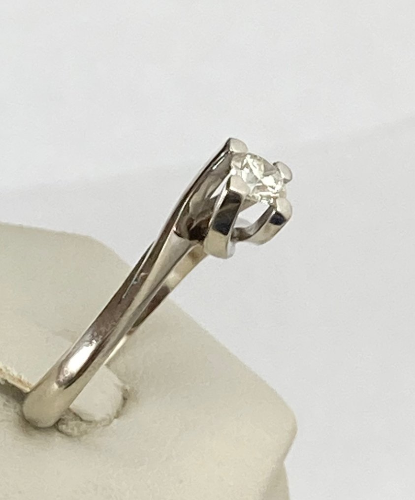 戒指 - 18K包金 白金 -  0.40ct. tw. 钻石  (天然) #2.1
