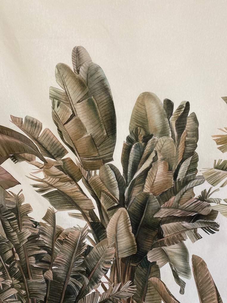 san leucio - Panel - eksklusivt dekorativt panel med palmer og elefant - Bomuld #4.3