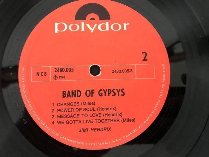 Jimi Hendrix' Band Of Gypsys - Múltiples artistas - band of gypsys-live - Disco de vinilo único - 180 gramos, 1a edición en Stereo - 1970 #3.2
