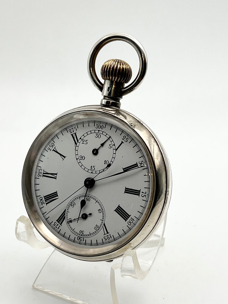 Cronografo da Tasca . Argento . Svizzera - 1850-1900 #1.1