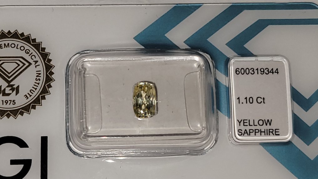 1 pcs  黄色 蓝宝石  - 1.10 ct - 安特卫普宝石检测实验室（ALGT） #3.2