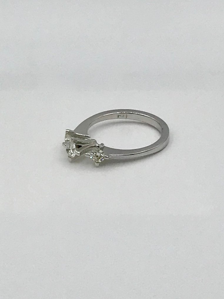 Engagement ring - 14 kt. White gold -  0.48 tw. Diamond  (Natural)  #2.1