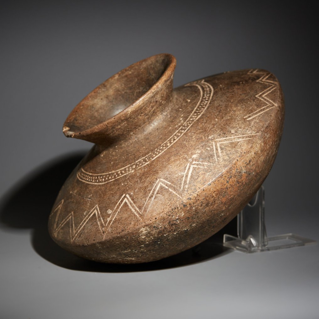 Azteco Terracotta Contenitore. 1200-1500 d.C. Diametro 23 centimetri. Licenza di importazione spagnola. #1.2