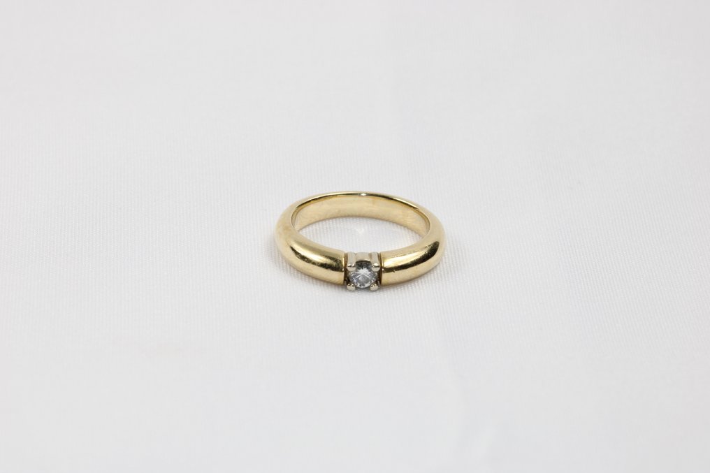 Ring - 14 karat Gull -  0.15ct. tw. Diamant  (Naturlig) #3.2