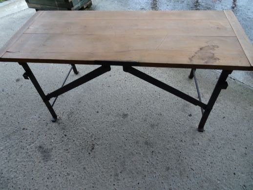 Vintage Foldable military camp Trestl Table - Table ambulante - Staal #1.1