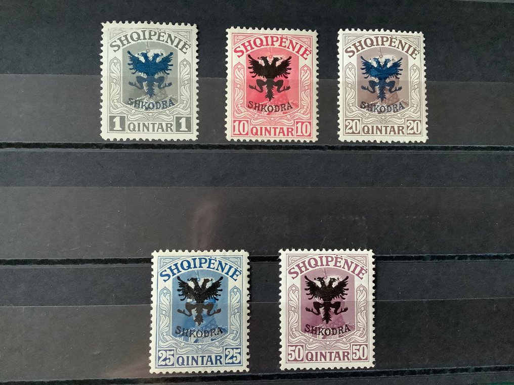 Albanien 1920 - Ørnetryk - godkendt - Michel 67, 70/71, 73 en 75 #1.1
