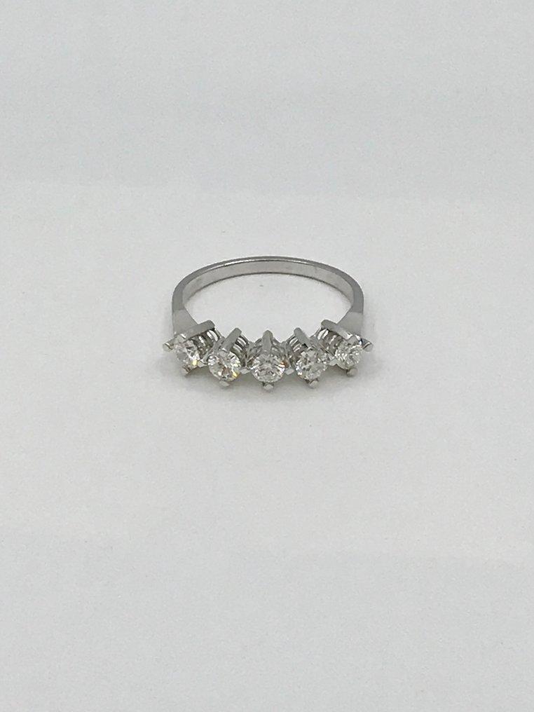 Pierścionek zaręczynowy - 18-karatowe Białe złoto -  0.70 tw. Diament  (Naturalny) #2.2
