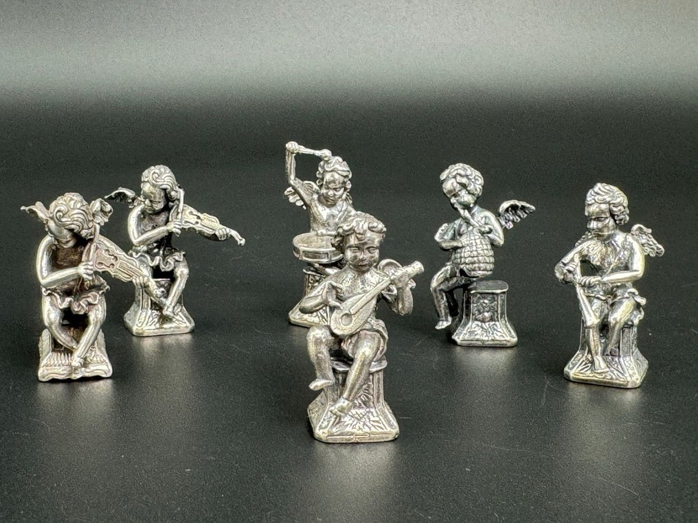 Figurină în miniaturală - Miniaturas de putti plata 800 (6) - Argint #3.2