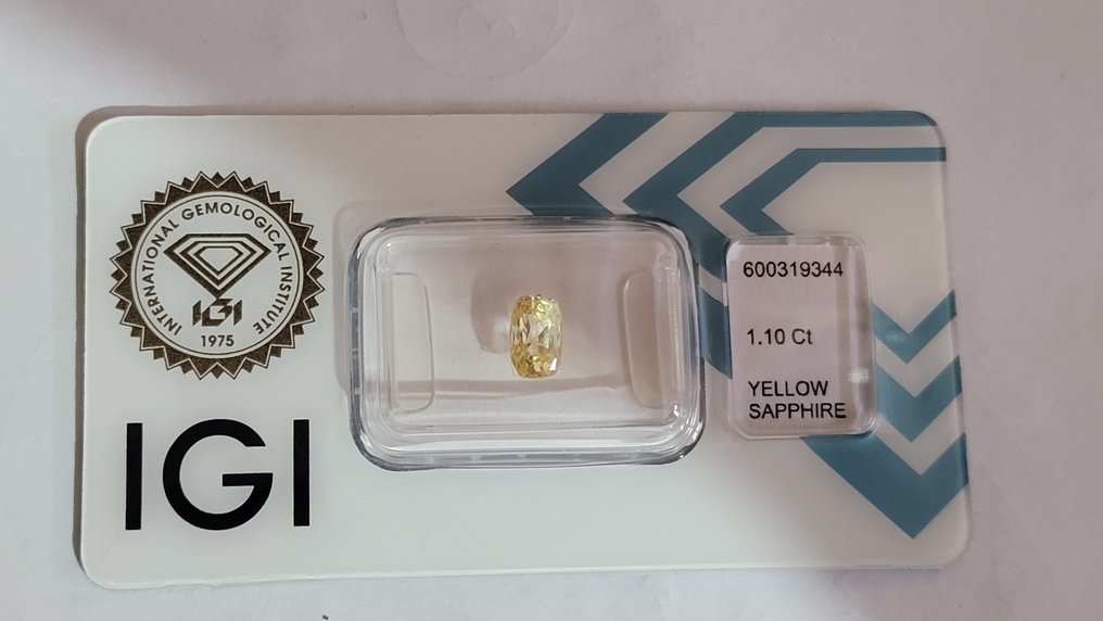 1 pcs  黄色 蓝宝石  - 1.10 ct - 安特卫普宝石检测实验室（ALGT） #3.1