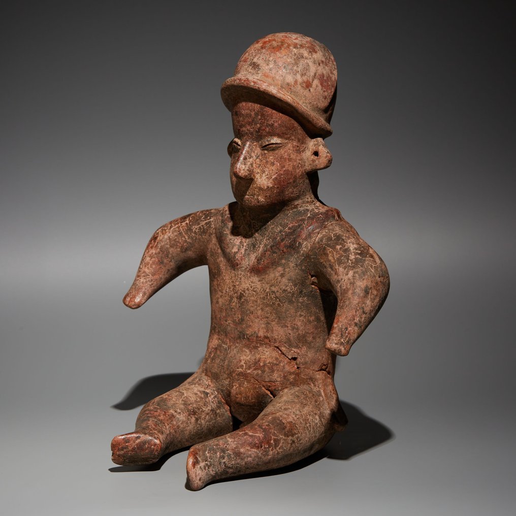 墨西哥西部科利马州 Terracotta 男性雕像。公元前 200 年 - 公元 200 年。高 34 厘米。西班牙进口许可证。 #1.2