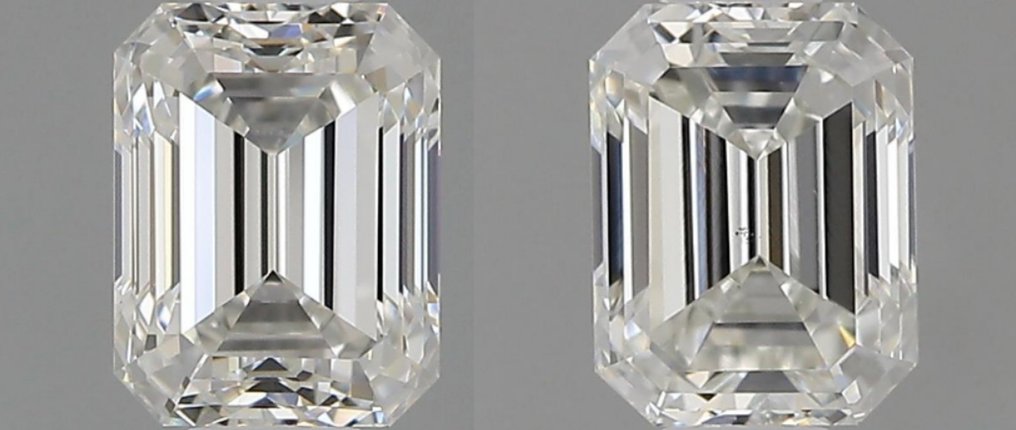 2 pcs Gyémánt  (Természetes)  - 0.82 ct - Smaragd - G - VS2 - Amerikai Gemmológiai Intézet (GIA) - *Pár *EX Nincs* #1.1