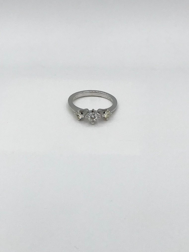 Engagement ring - 14 kt. White gold -  0.48 tw. Diamond  (Natural)  #1.1