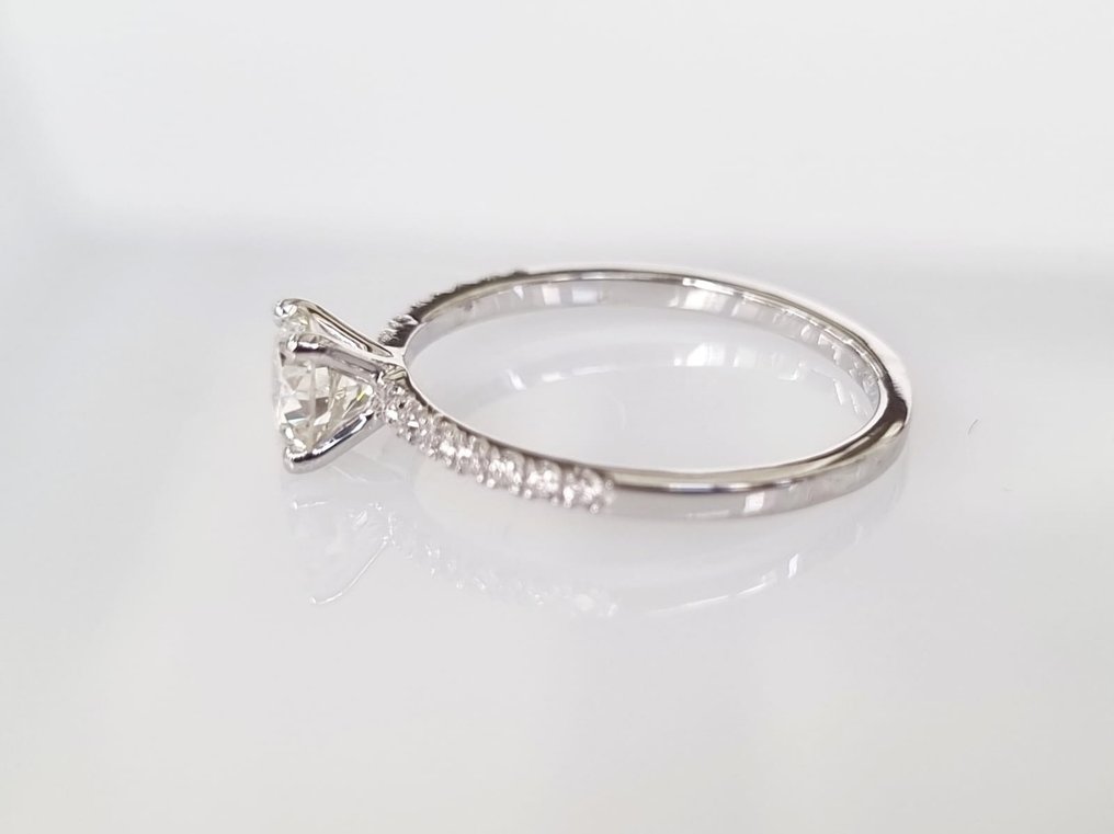 Bague de fiançailles - 14 carats Or blanc Diamant  (Naturelle) #3.1