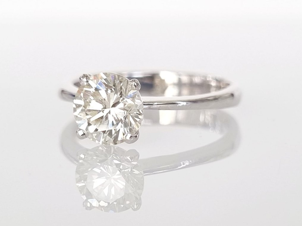 Anello di fidanzamento - 14 carati Oro bianco -  1.26ct. tw. Diamante  (Naturale) #3.1