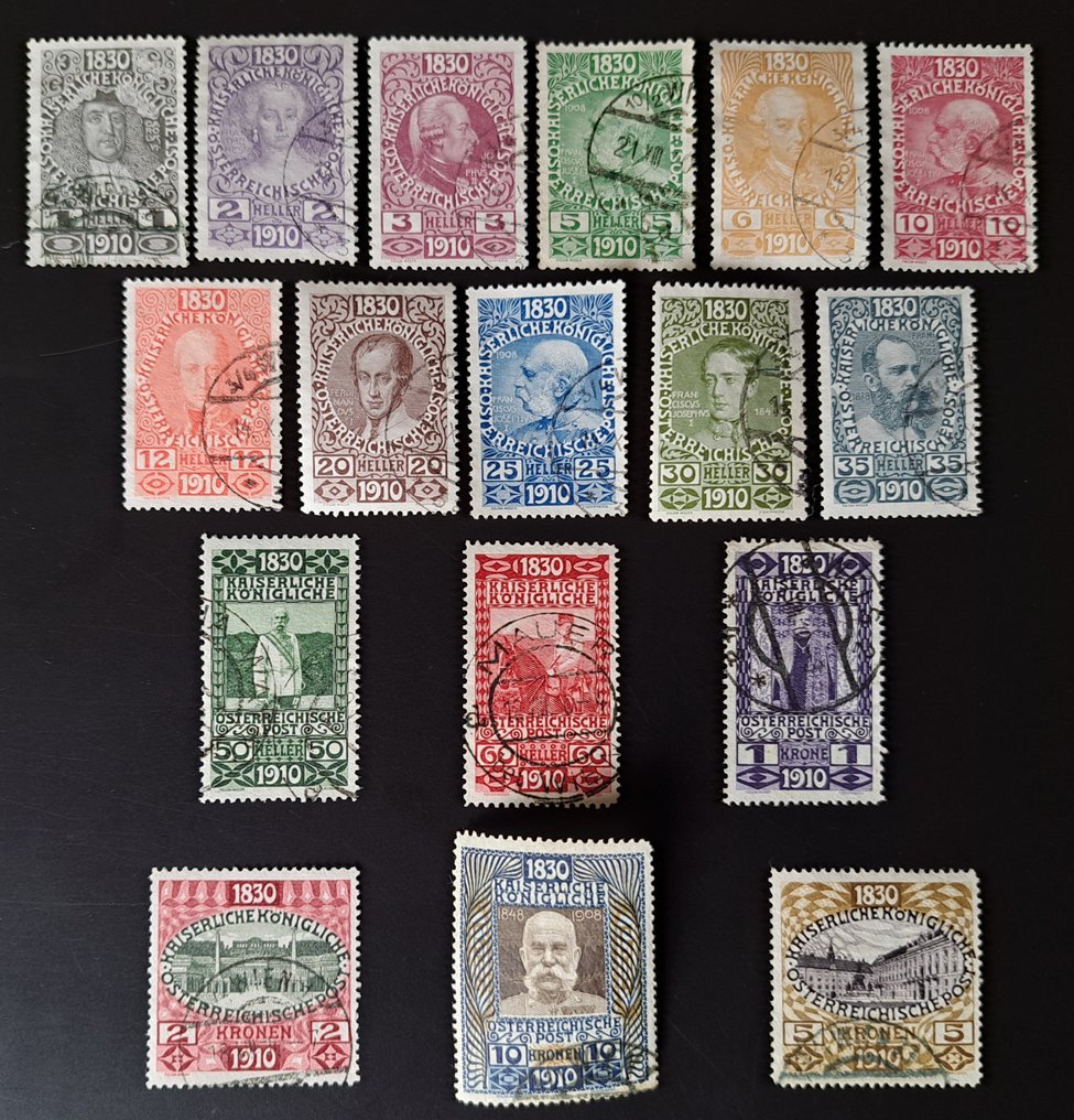 Österreich 1910 - 80. Geburtstag Kaiser - Michel 161-177 #1.1