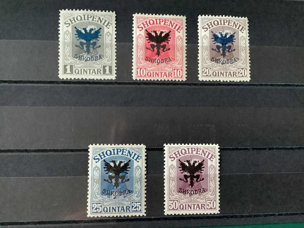 Albanien 1920 - Ørnetryk - godkendt - Michel 67, 70/71, 73 en 75 #2.1
