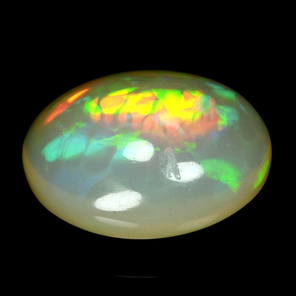 1 pcs Licht geelachtig oranje + kleurenspel (intens) Opaal - 12.08 ct #1.2