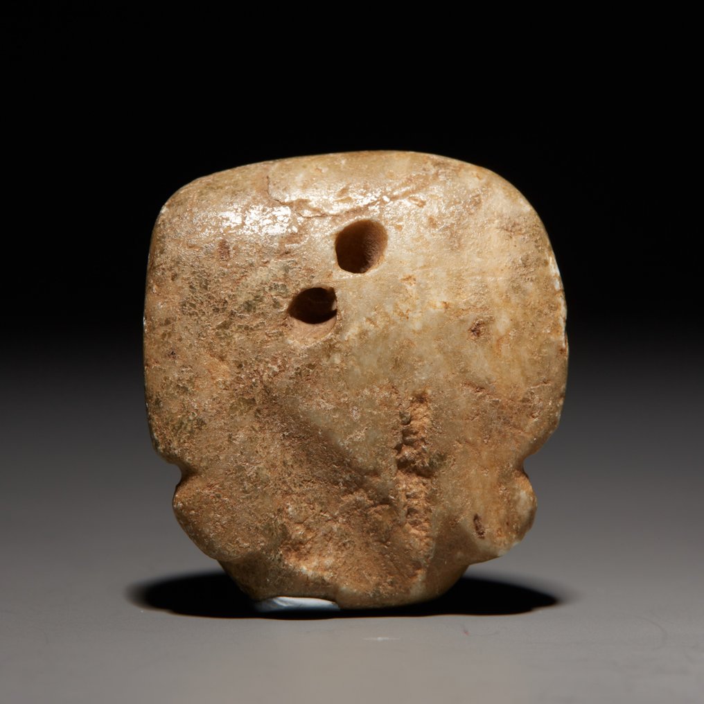 Mixteca,墨西哥 玉 口罩形吊坠。公元800-1200年。高3.1厘米。西班牙进口许可证。旧特里尔博物馆藏,1944年 (没有保留价) #4.3