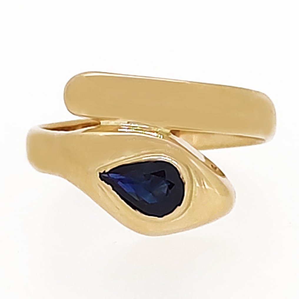 戒指 - 18 克拉 黃金 -  0.50ct. tw. 藍寶石 #2.1