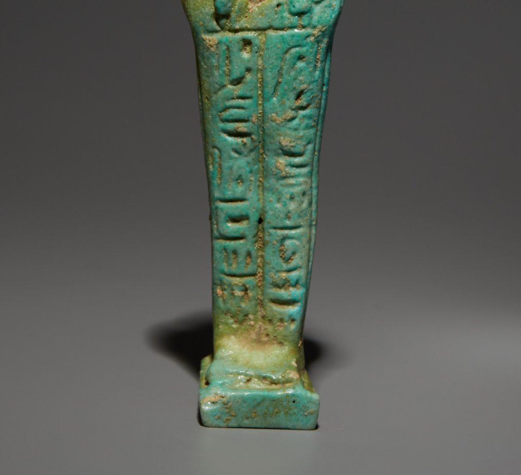 Αρχαία Αιγυπτιακή Faience Ushebti. Ύστερη περίοδος, 664 - 332 π.Χ. Ύψος 12 cm. #2.1