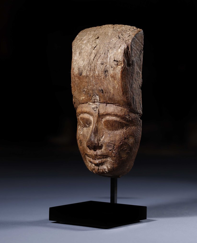 Altägyptisch Holz Bestattungsmaske - 24 cm #1.2